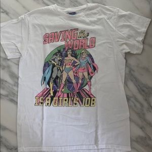 This is a superhero graphic tee.